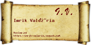 Imrik Valéria névjegykártya